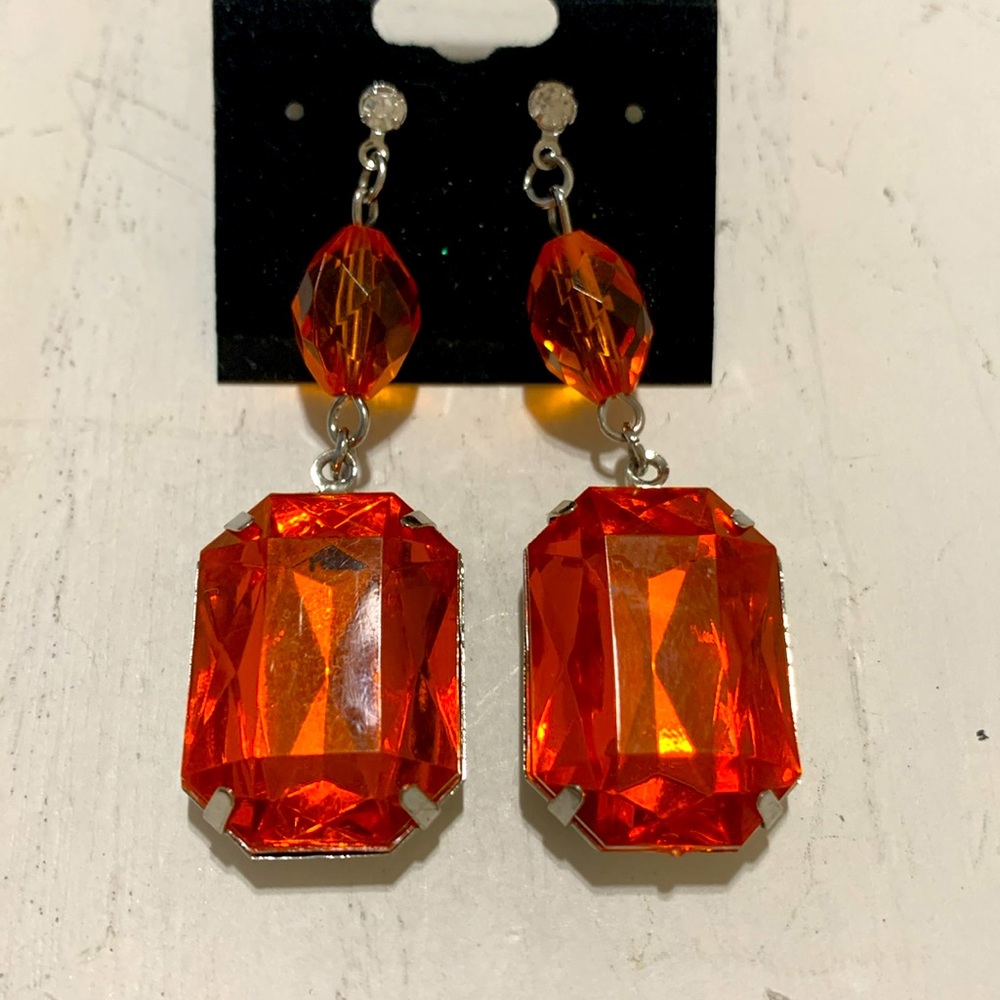 Orange earrings dangle